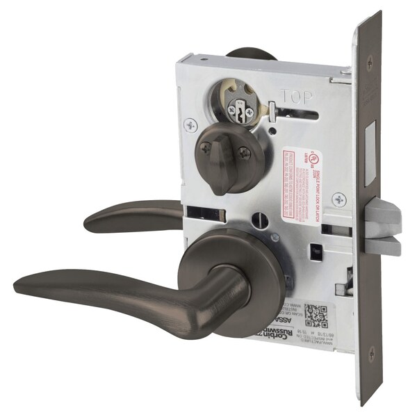 Privacy, Bedroom or Bathroom Mortise Lock, DS Lever, A Rose, Oil Rubbed Bronze